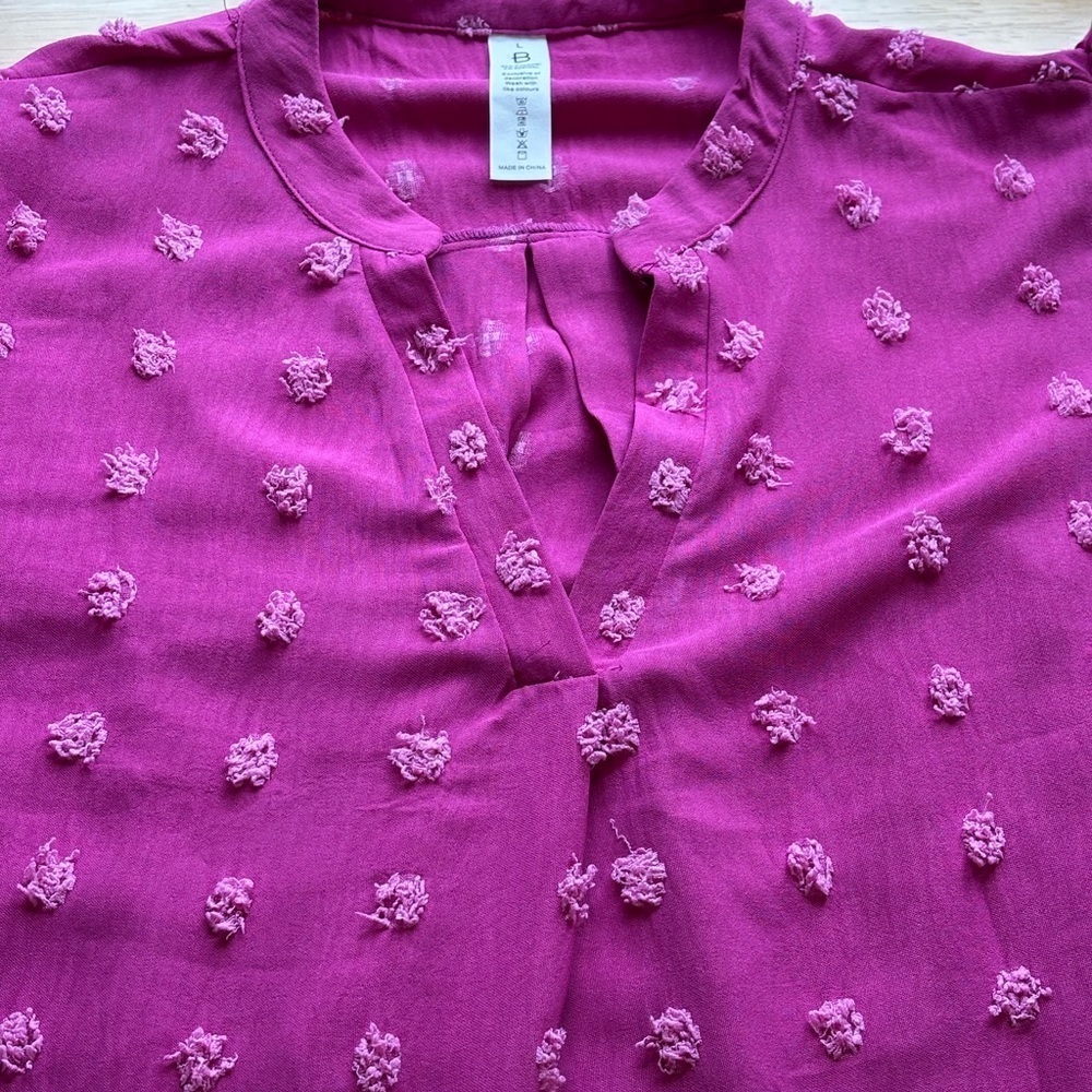 Pink Textured Women's Top - Picture 7 of 8